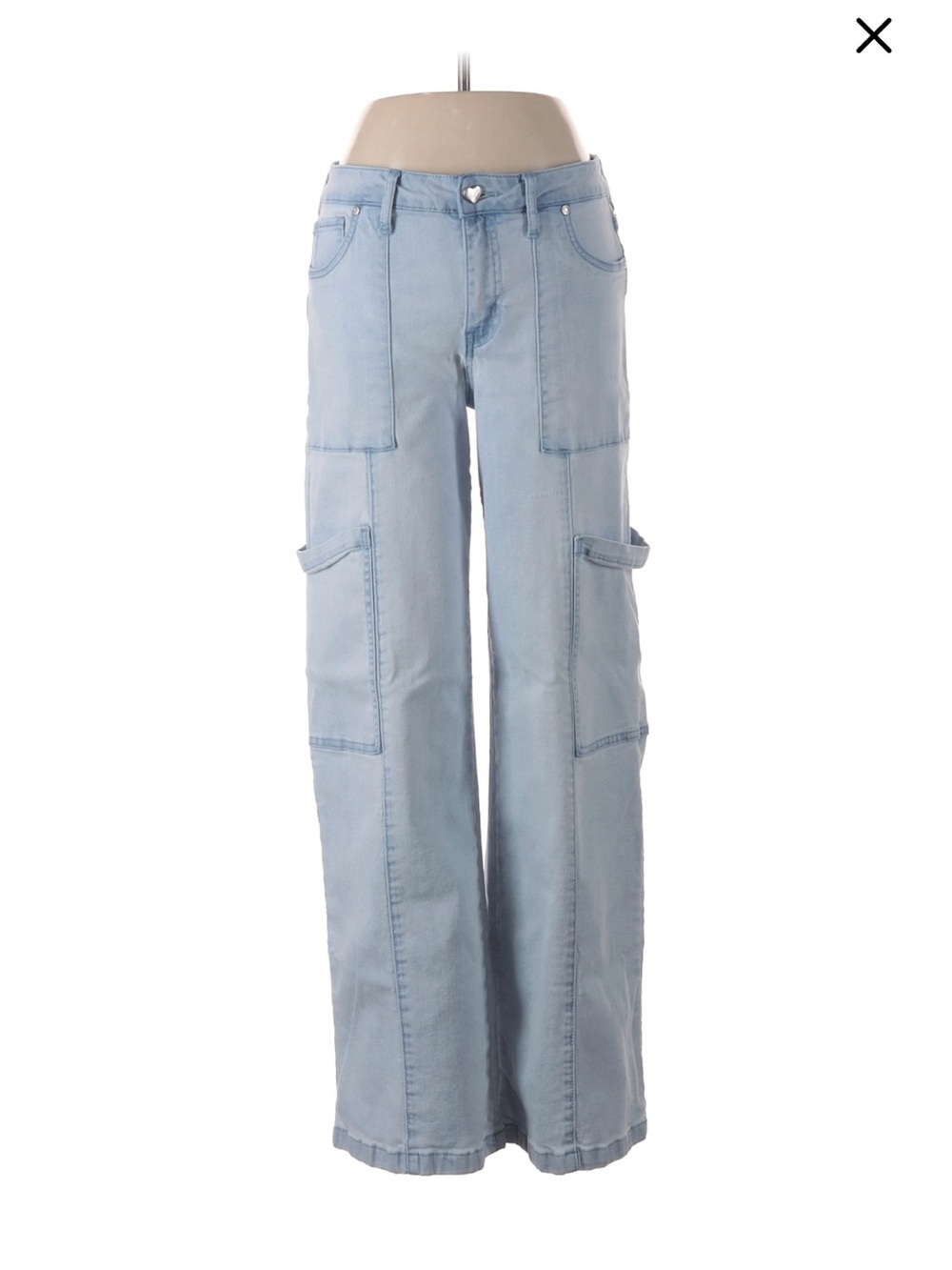 Celebrity Pink Light Blue Cargo Wide-Leg Jeans